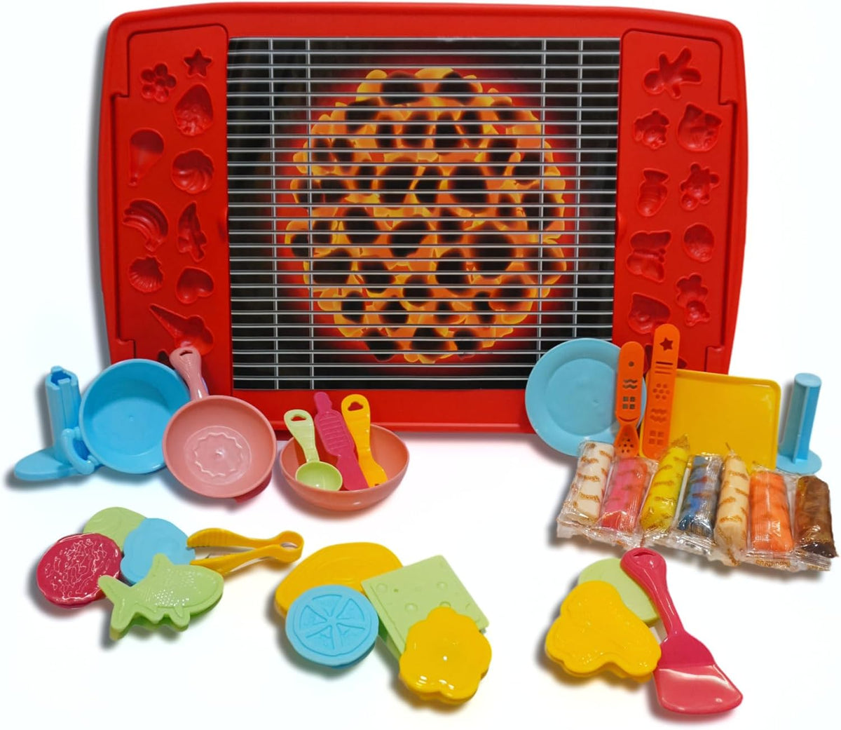 Magic Dough Parrilla BBQ Calmito, set de plastilina con parrilla y accesorios