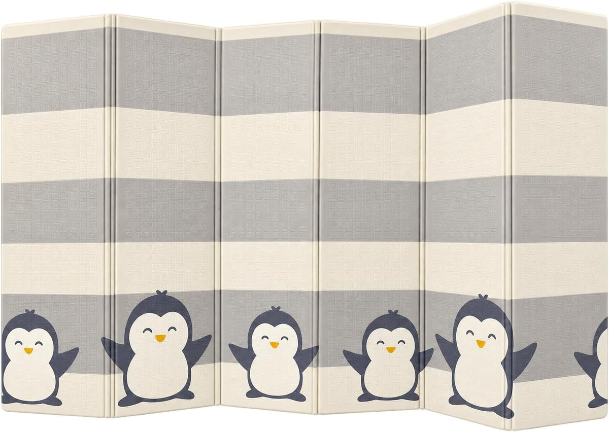 Tapete de juego plegable Calmito, diseño Pingüinos