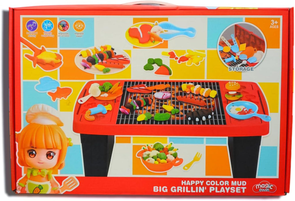 Contenido del set Magic Dough Parrilla BBQ: moldes y utensilios