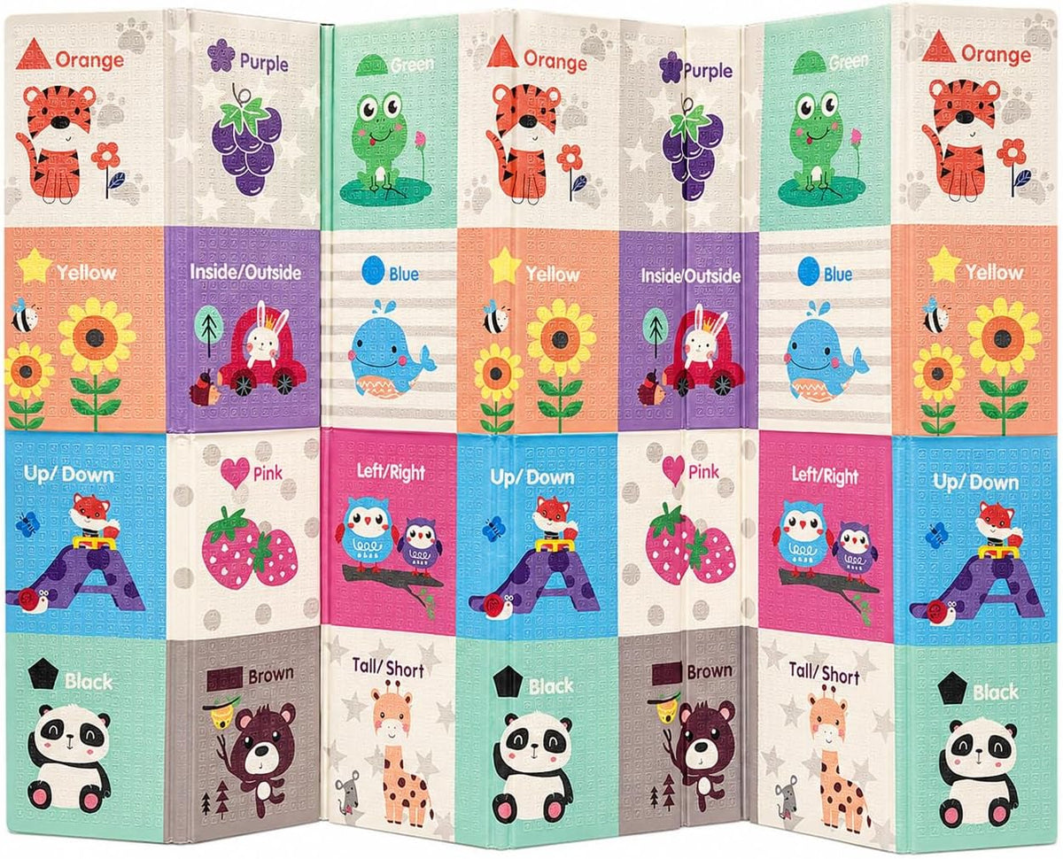 Tapete de juego plegable Calmito 200 x 150 cm, diseño Ciudad y Conceptos