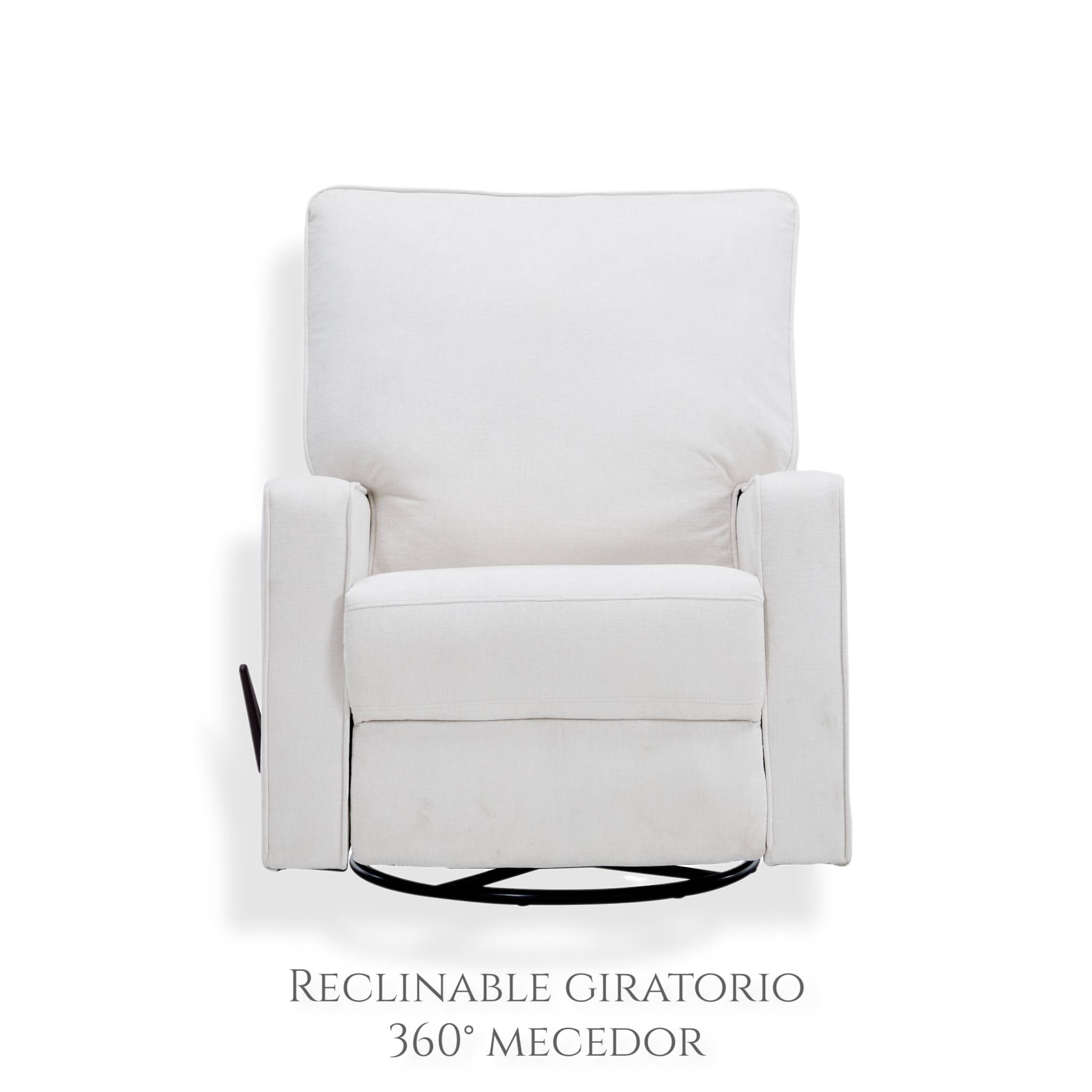 Sillón Reclinable Individual Giratorio y Mecedora de Tela | Reclinador Manual