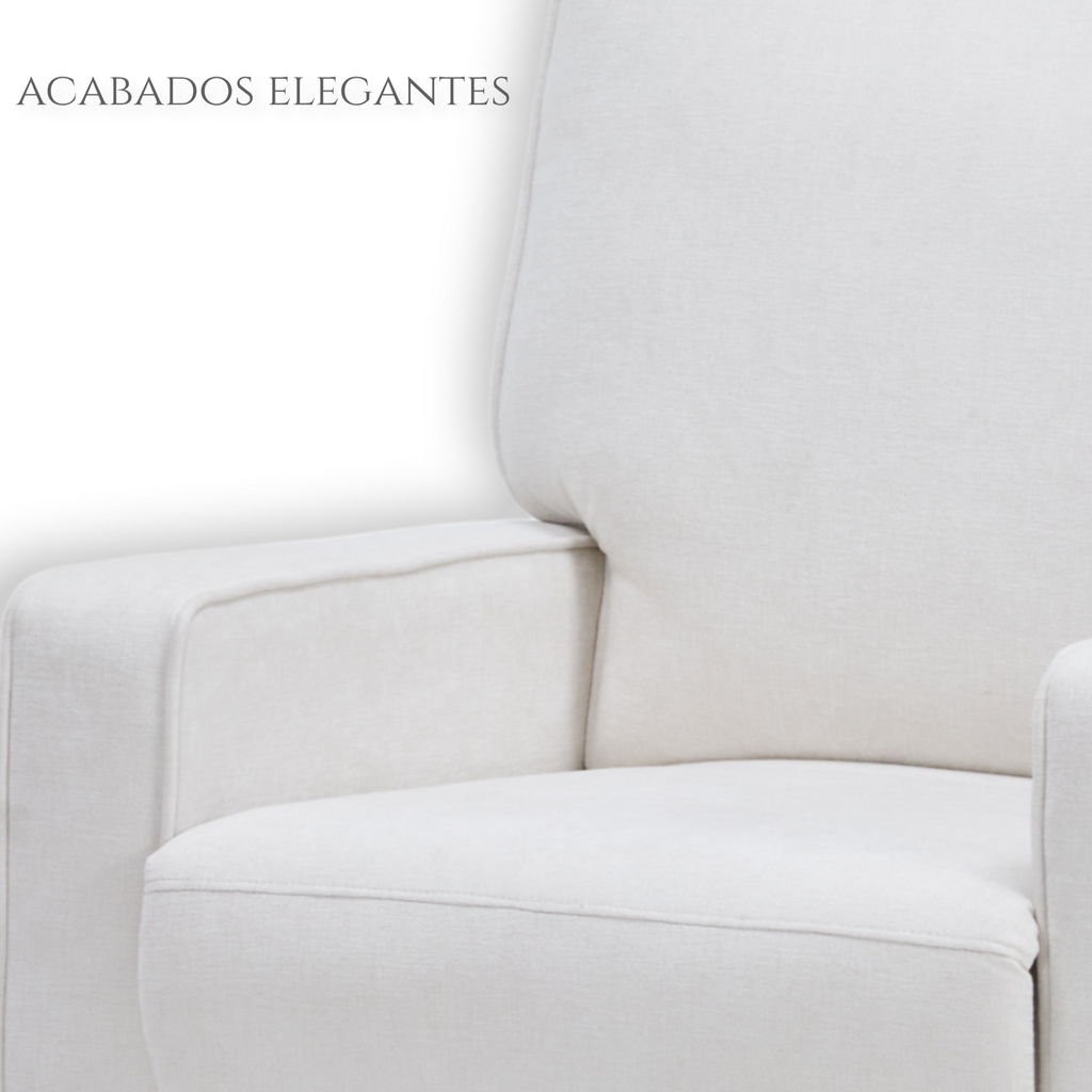 Sillón Reclinable Individual Giratorio y Mecedora de Tela | Reclinador Manual